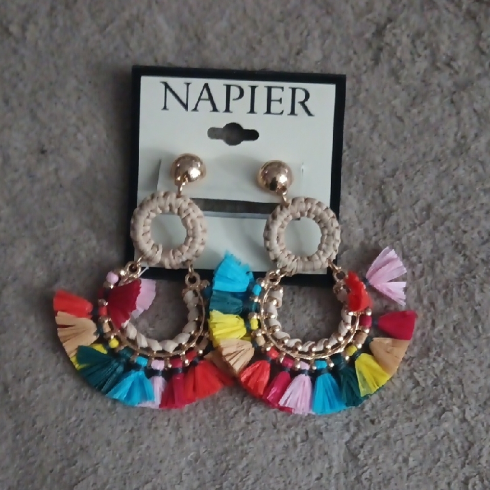 Napier Multicolor Tassel Earrings, New